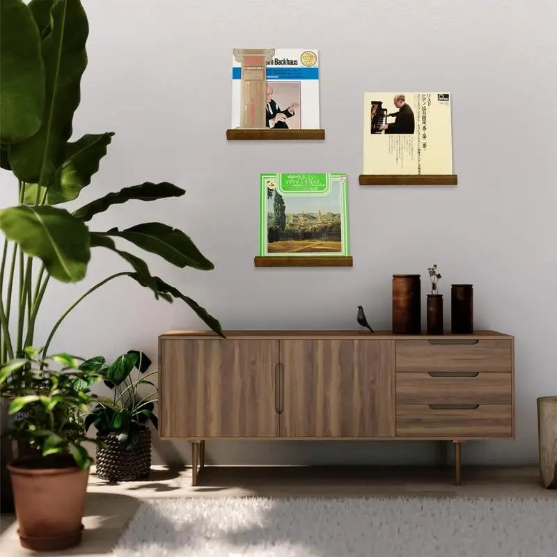 étagère vinyle murale bois