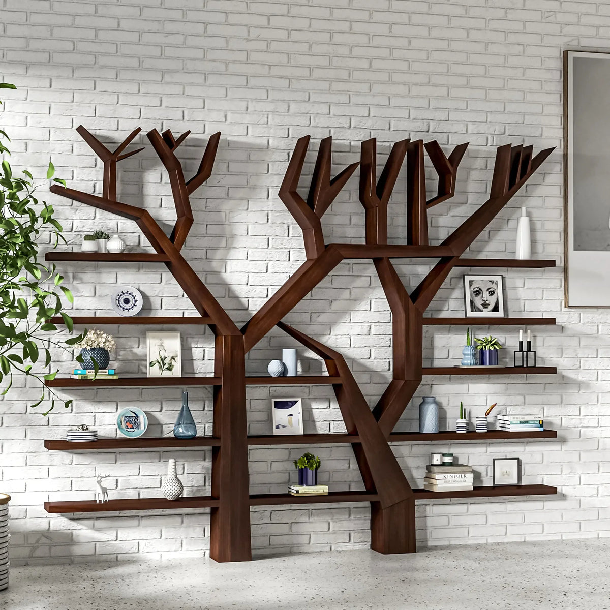 étagère murale bois arbre