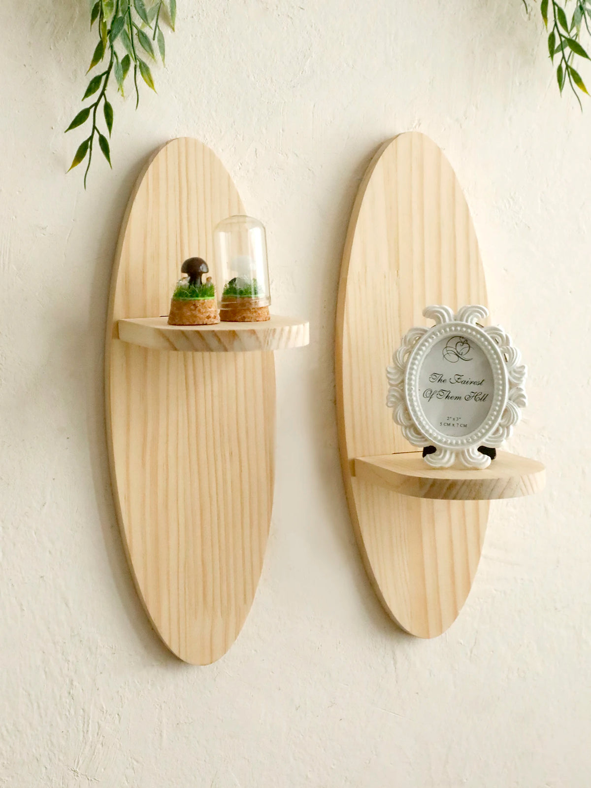 étagère murale ovale en bois