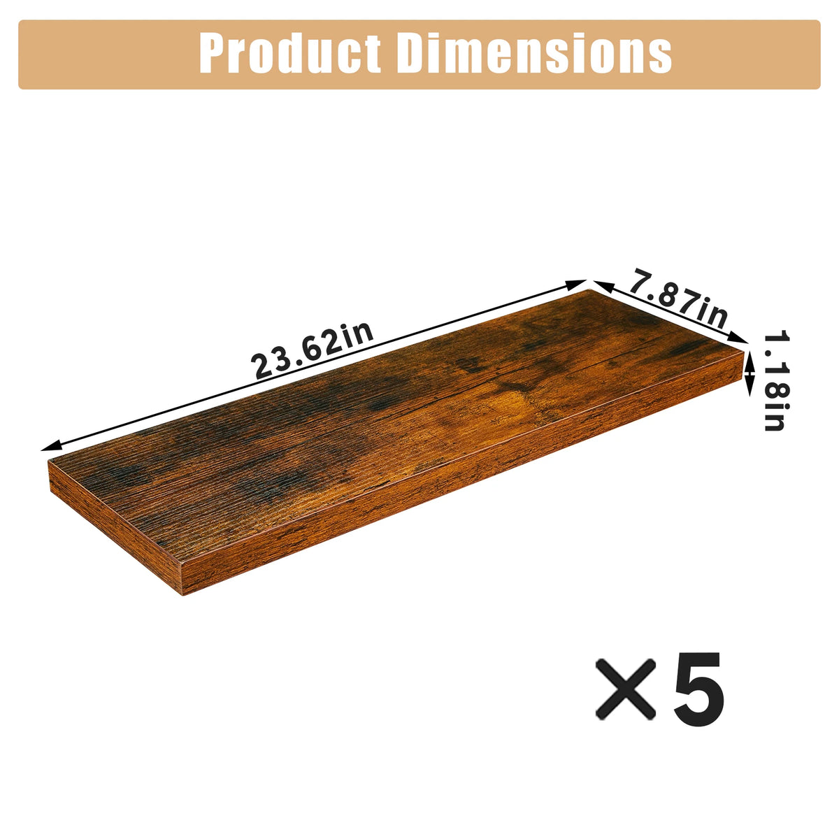 étagère murale rectangulaire bois