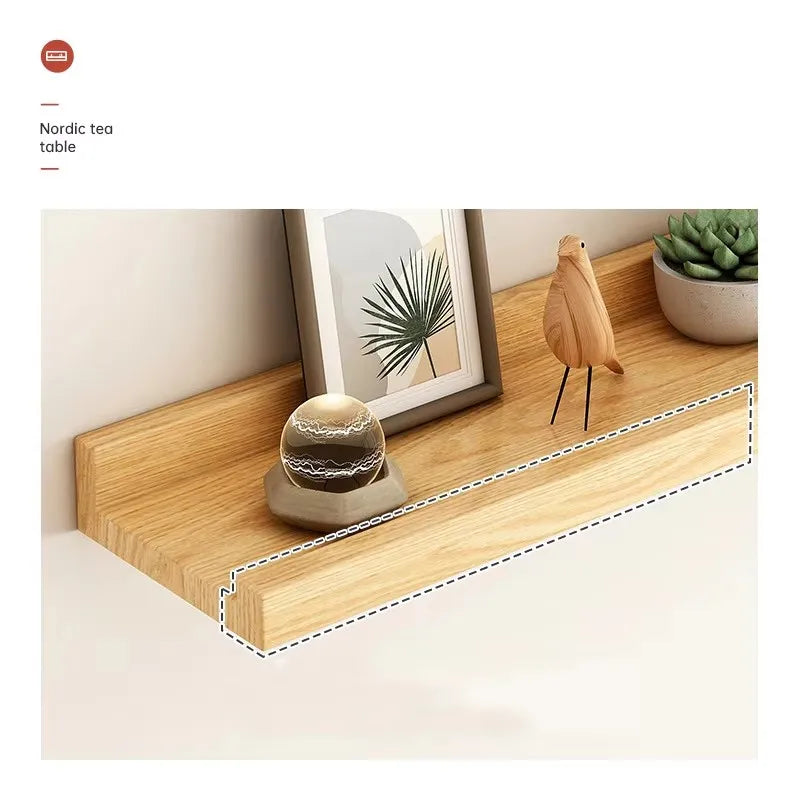 étagère murale bois avec rebord