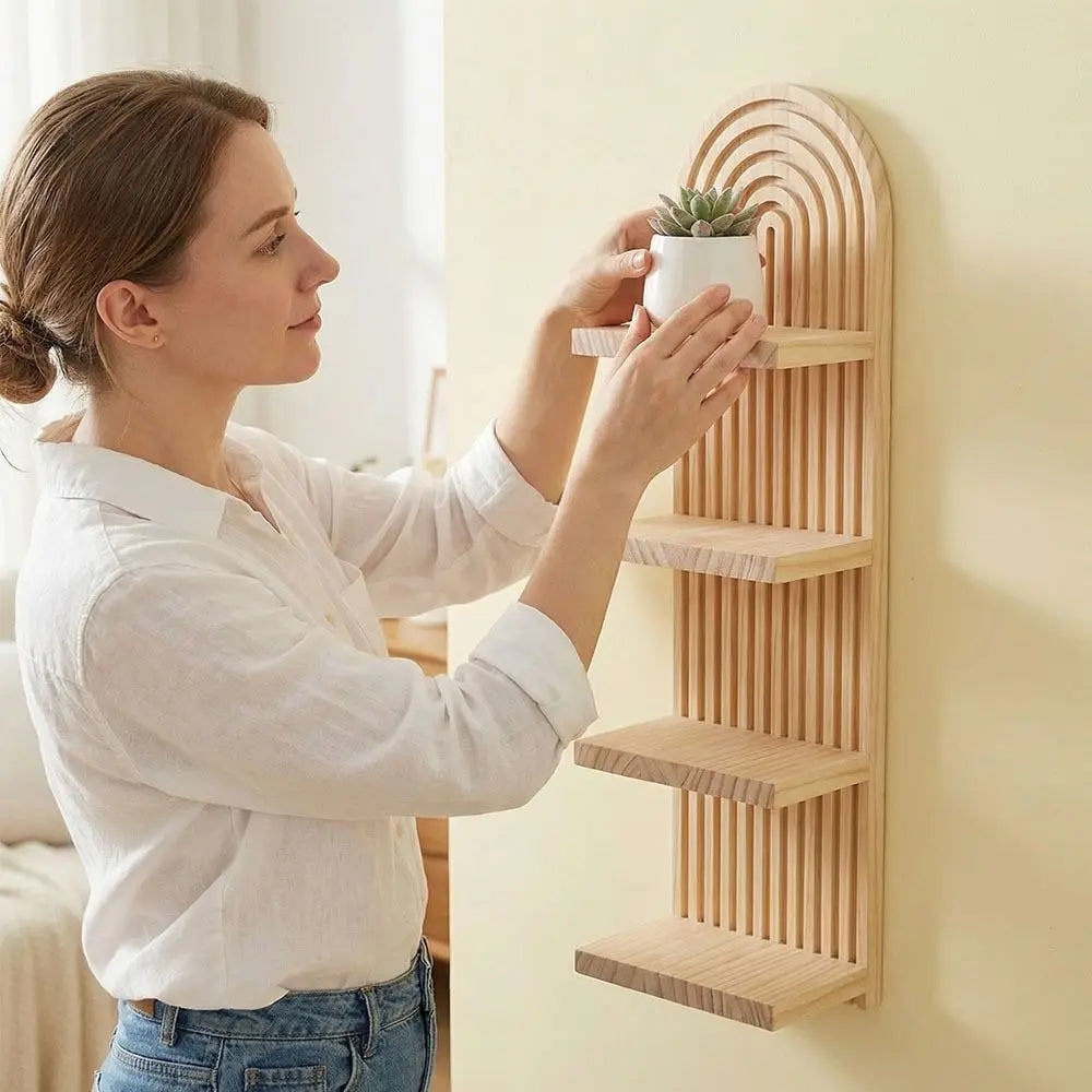 étagère murale design original en bois