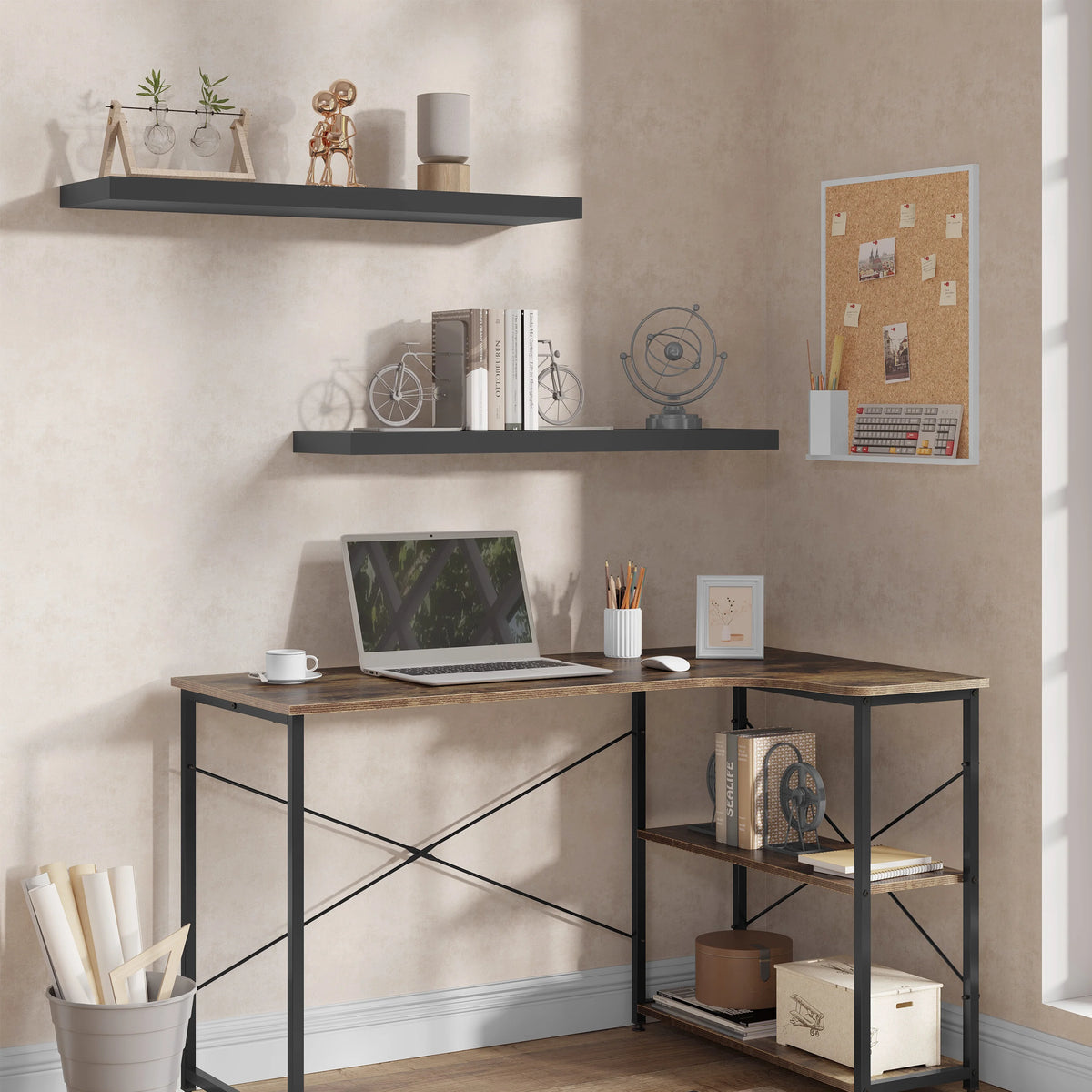 étagère mural bois longueur 50 cm