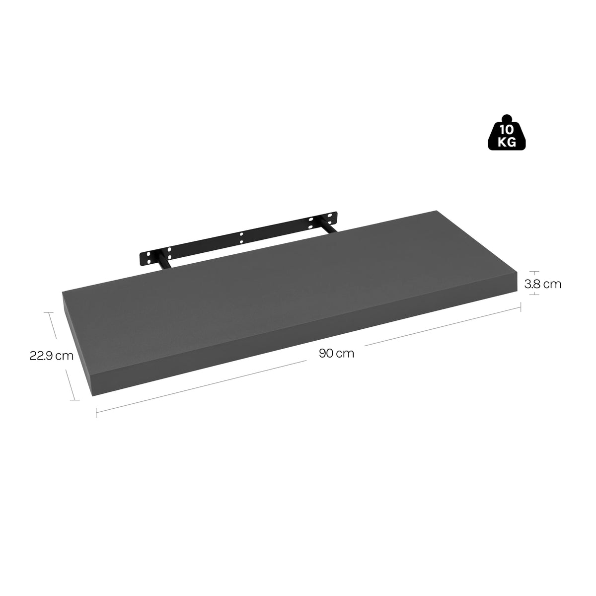 étagère mural bois longueur 50 cm
