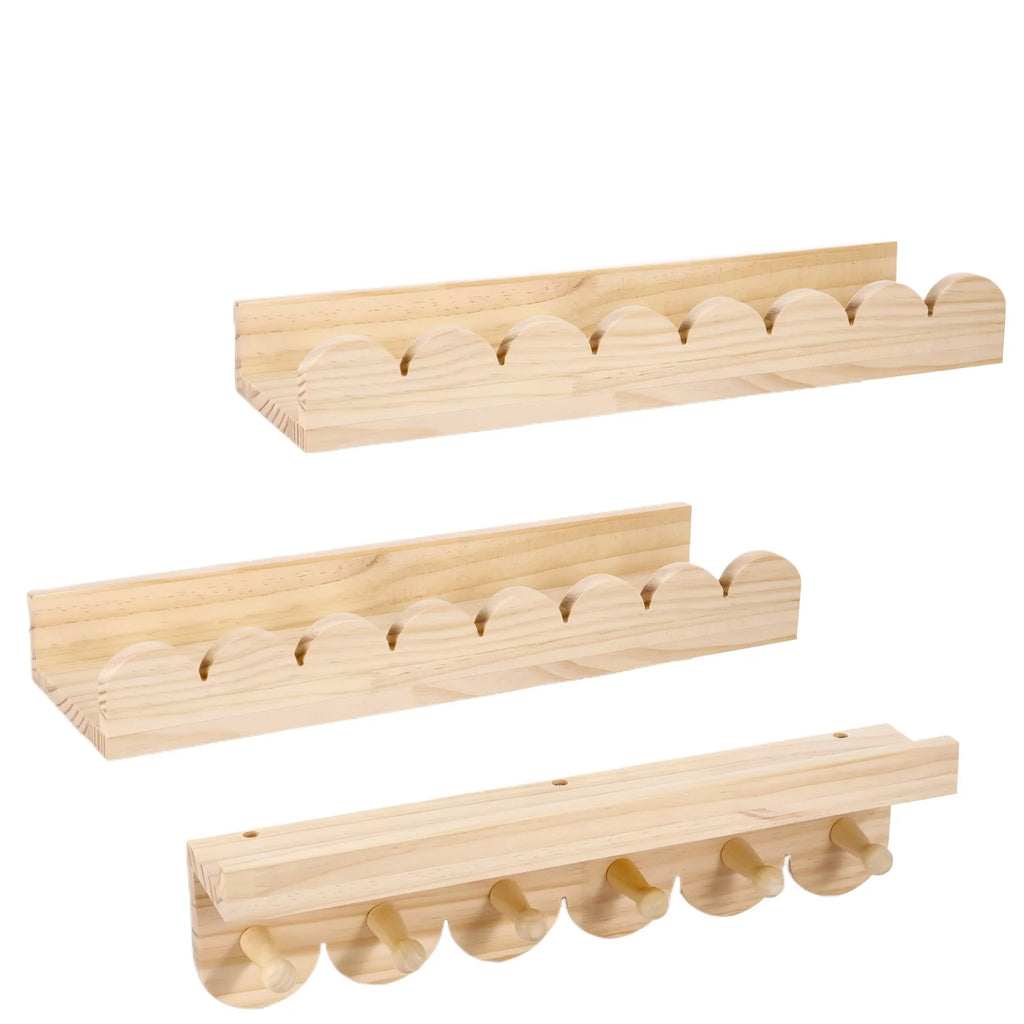 étagère murale bébé avec patere bois