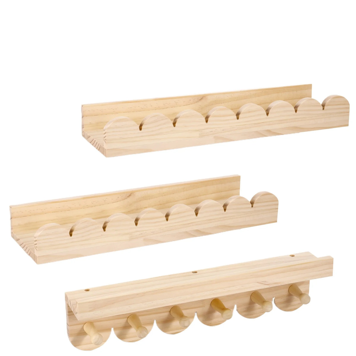 étagère murale bébé avec patere bois