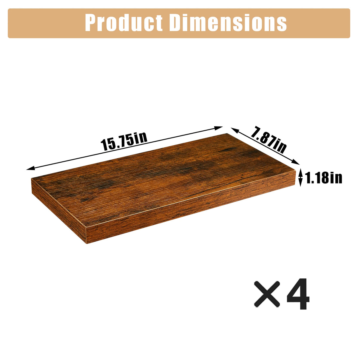 étagère murale rectangulaire bois
