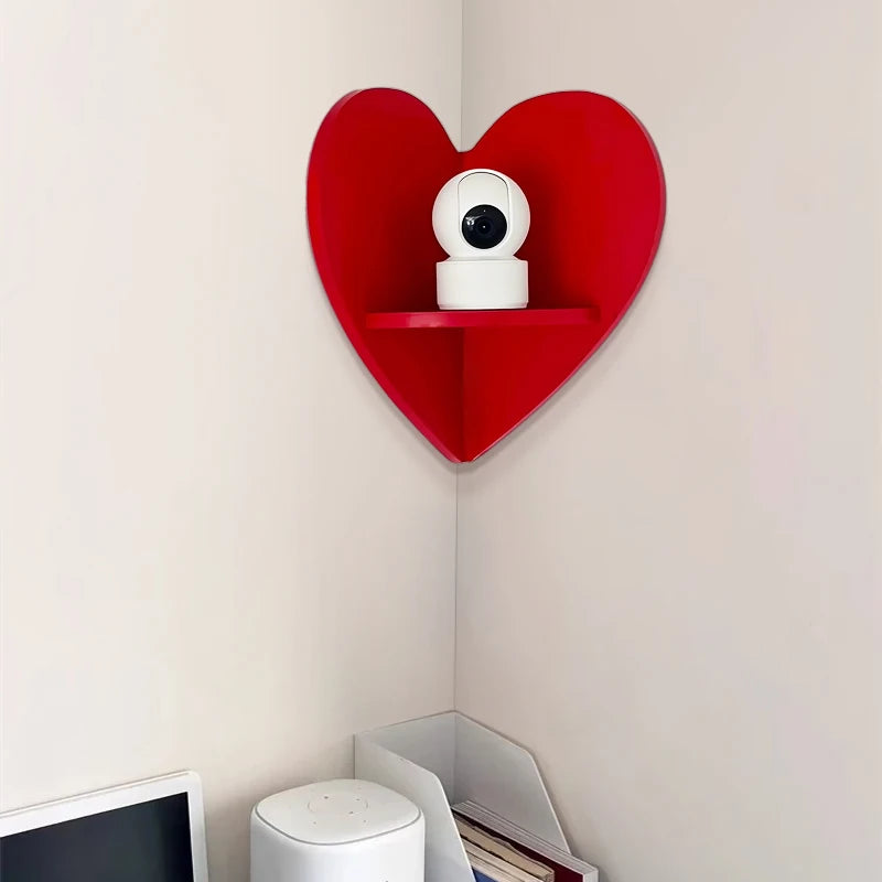 étagère murale bois rouge