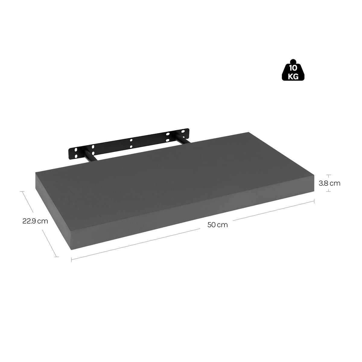 étagère mural bois longueur 50 cm