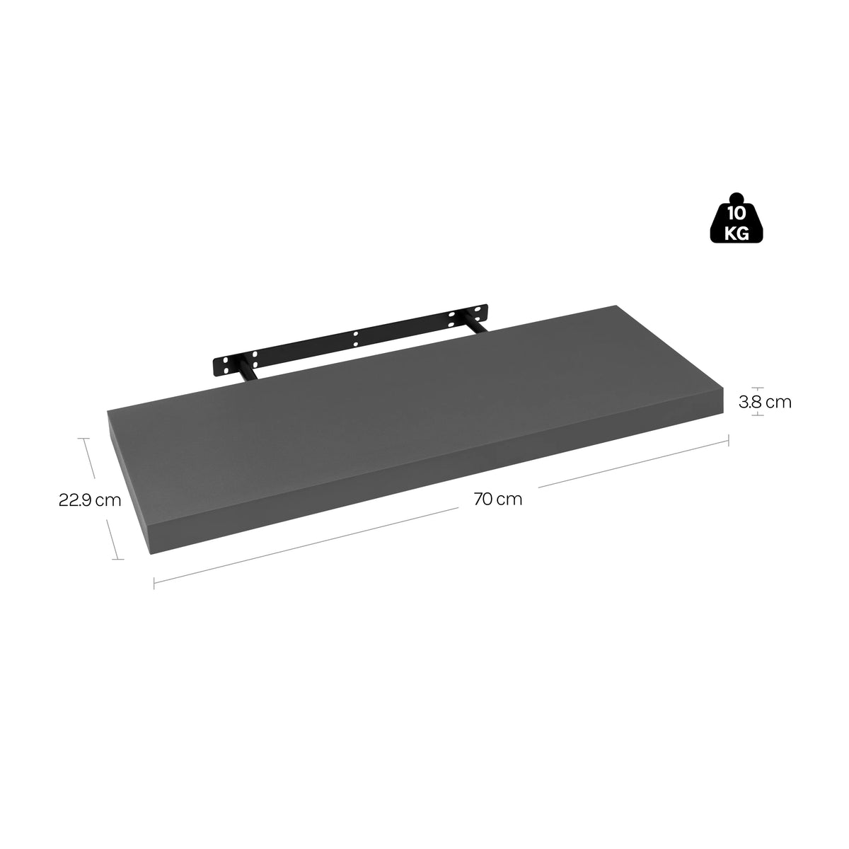 étagère mural bois longueur 50 cm