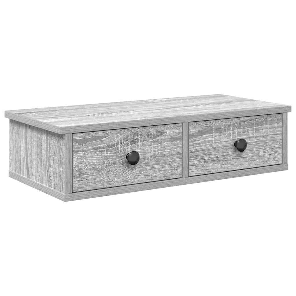 étagere murale d'entrée en bois avec 2 tiroire