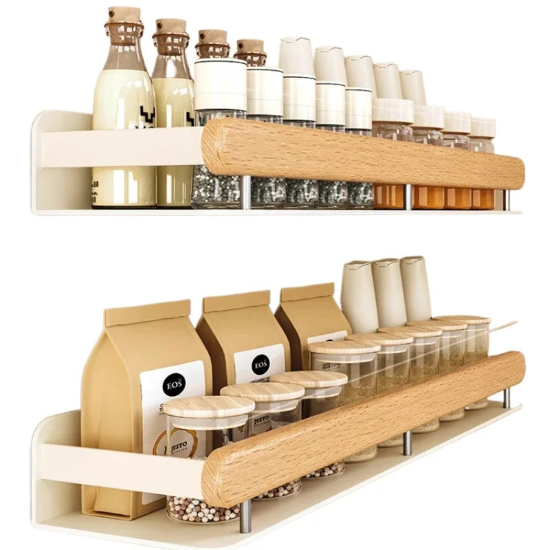 étagère murale cuisine bois et métal