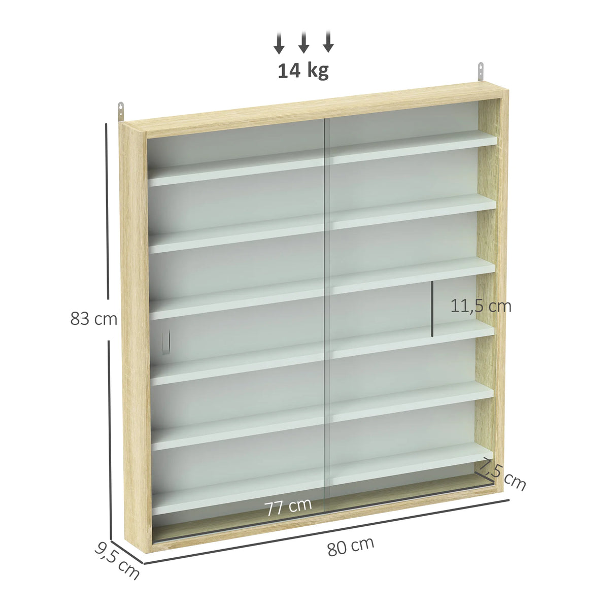 étagère vitrine murale bois