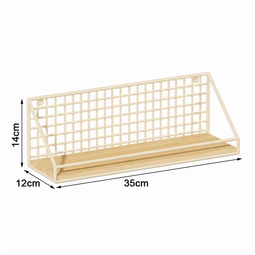 étagère murale bois et métal blanc