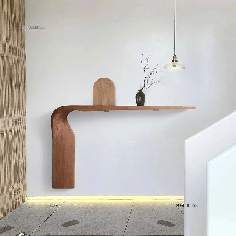 console bois pour étagère murale