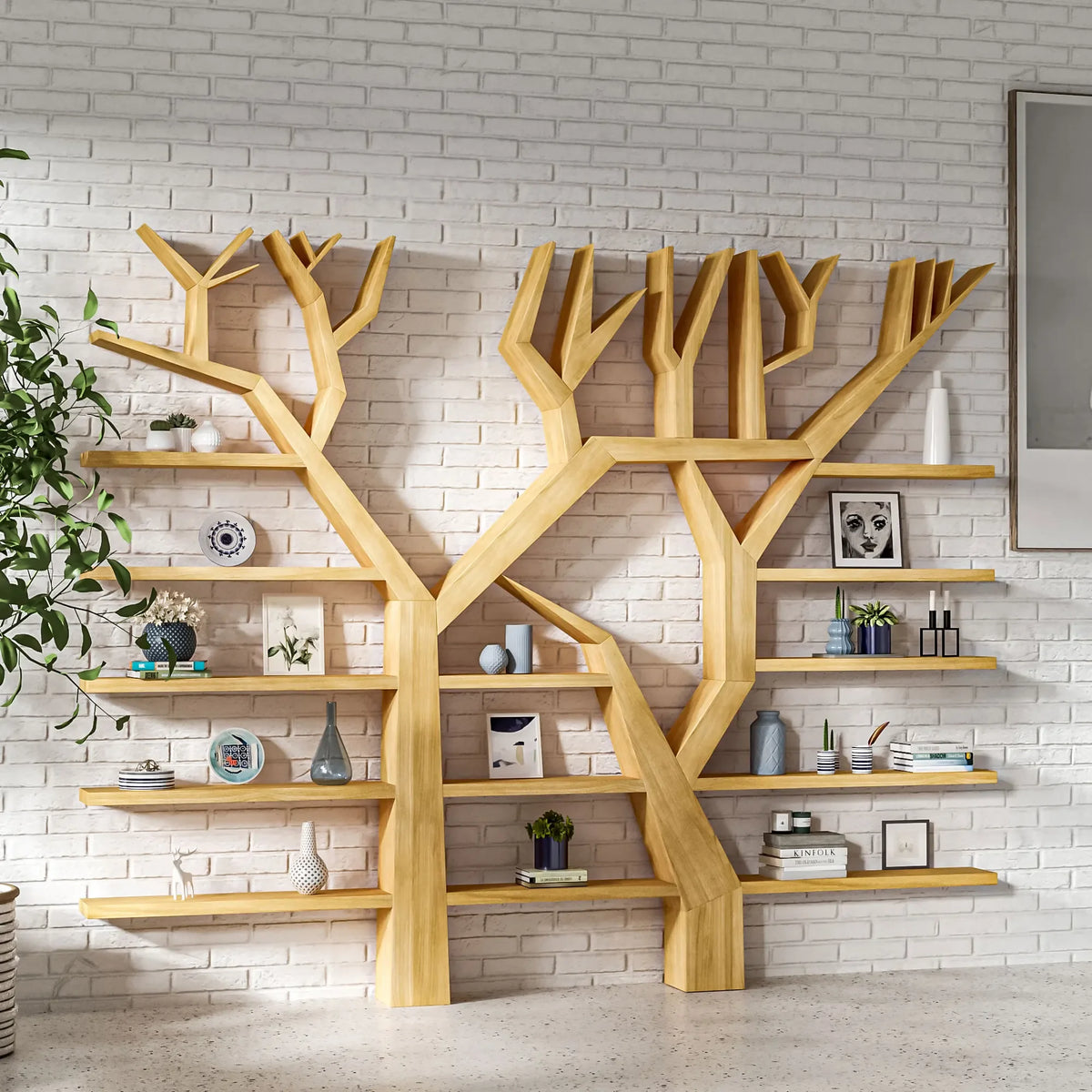 étagère murale bois arbre