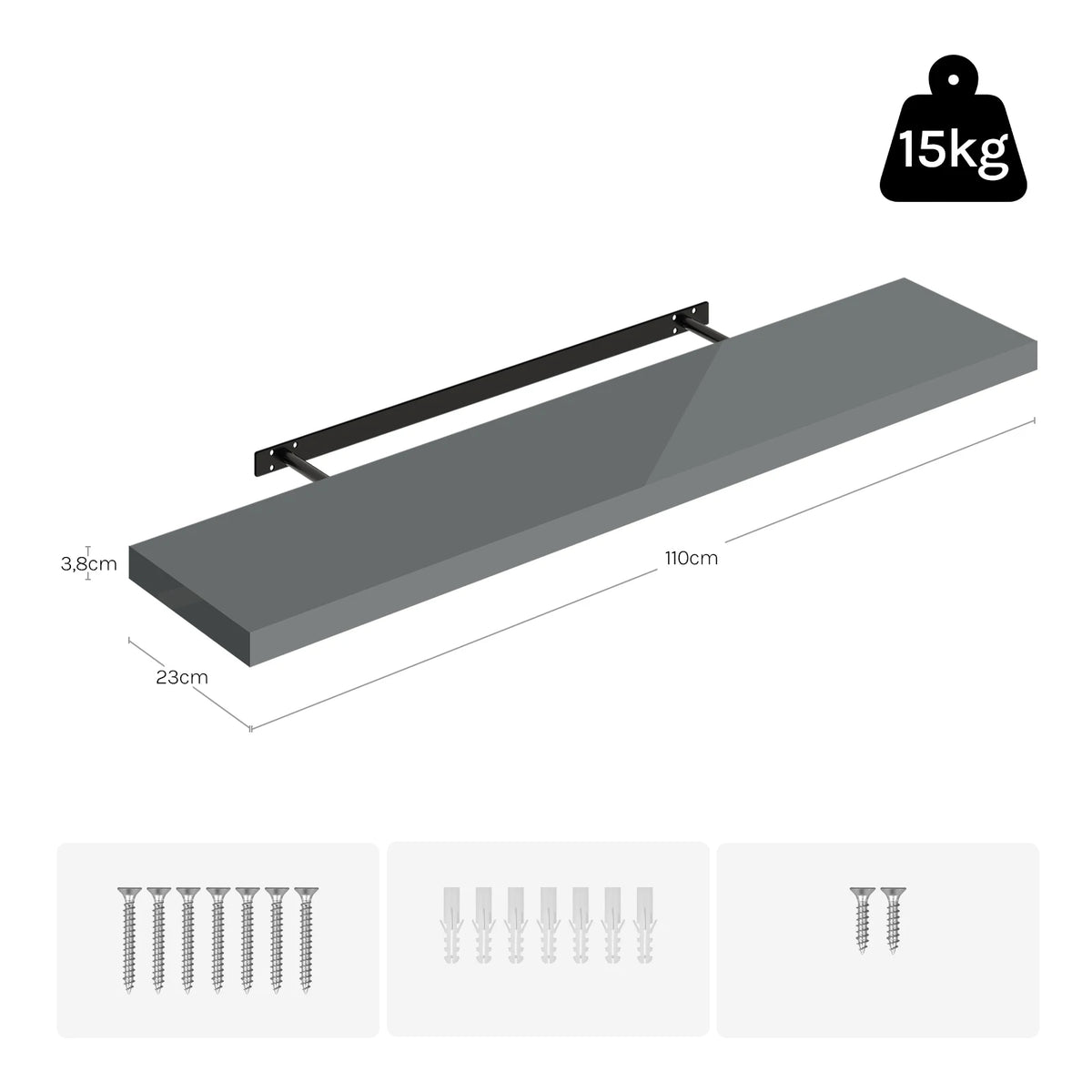 étagère murale bois 120 cm