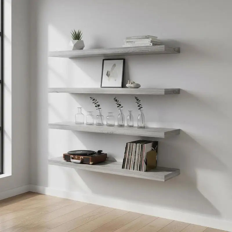 étagere murale bois gris