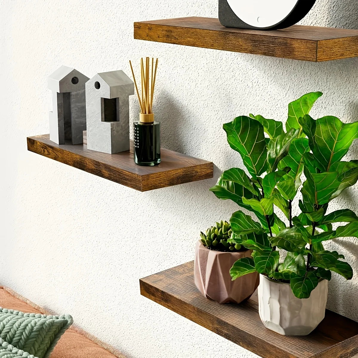 étagère murale bois fixation invisible