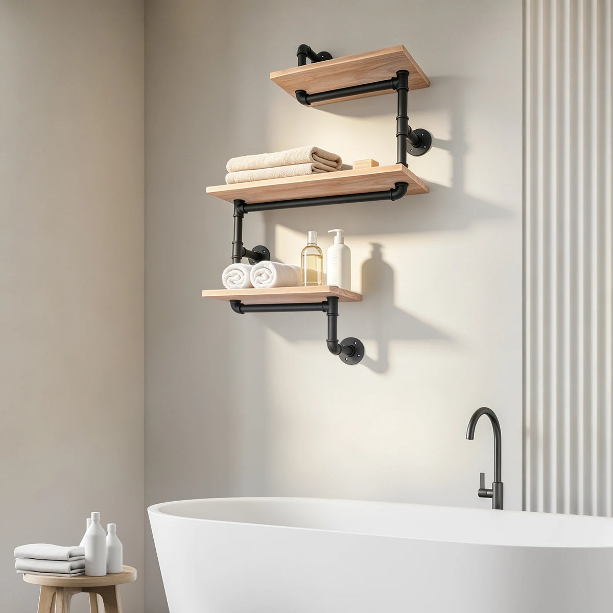 étagère murale bois de pin retro vintage
