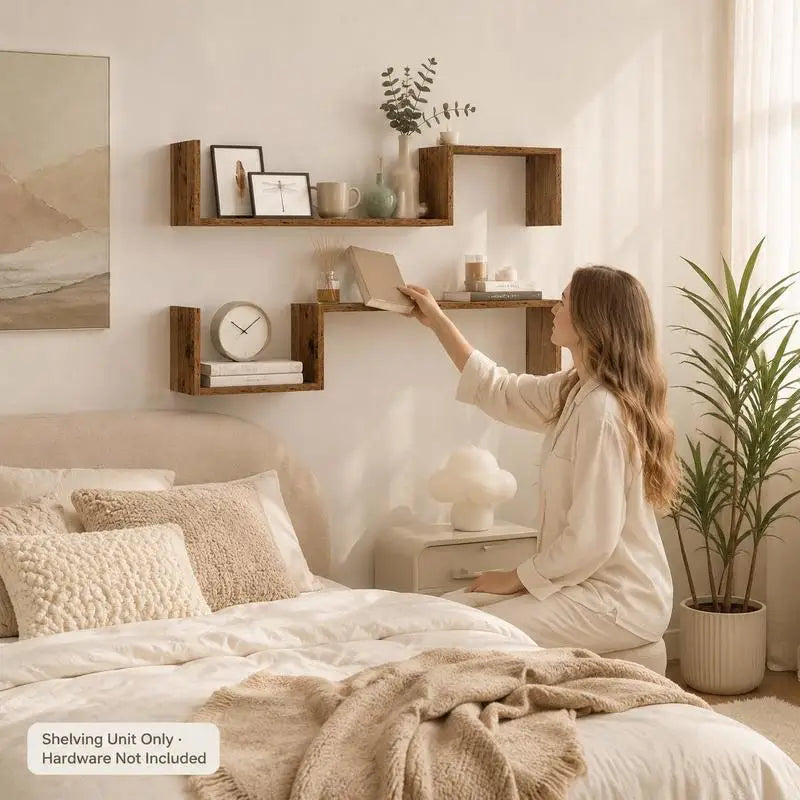 étagère murale asymétrique bois