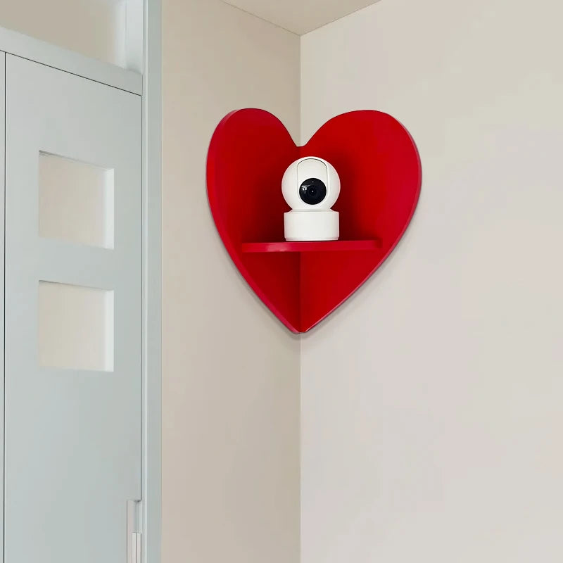 étagère murale bois rouge