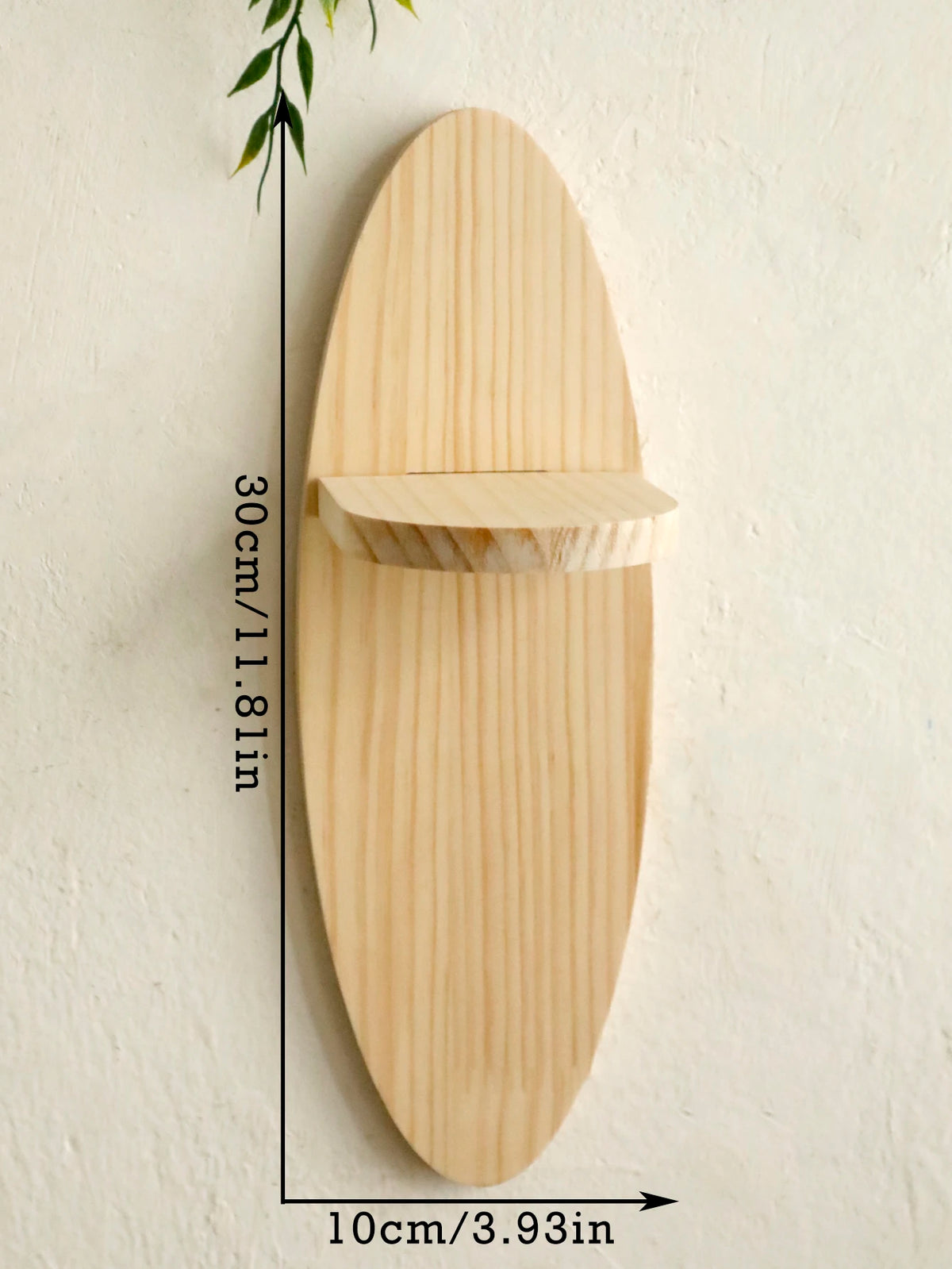 étagère murale ovale en bois