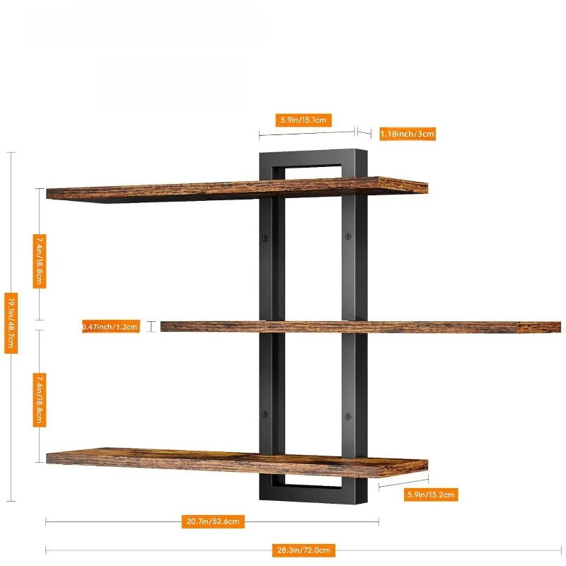 étagère murale 3 niveaux bois
