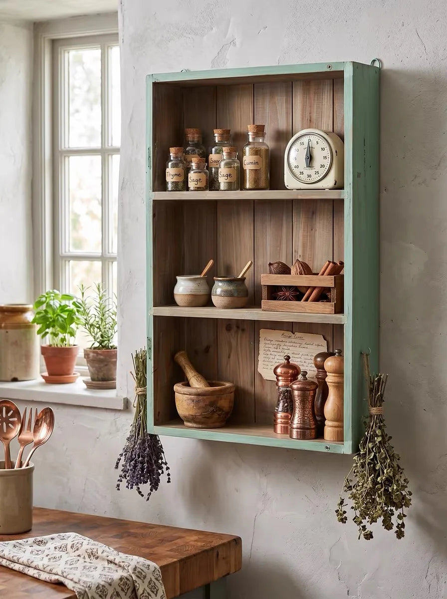 étagère murale vintage bois