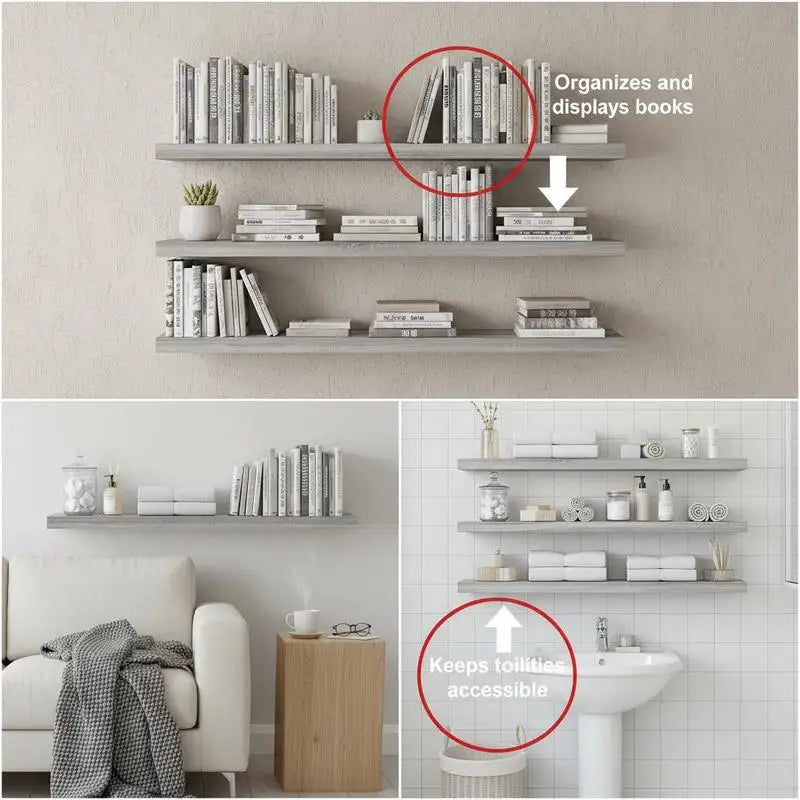 étagere murale bois gris