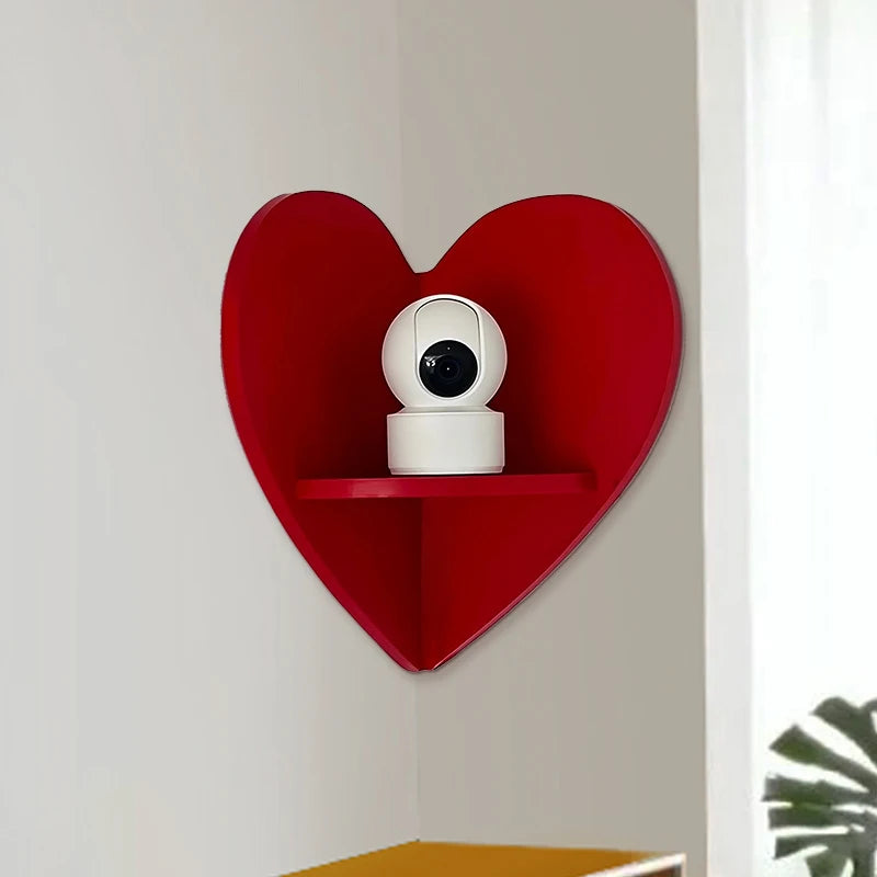 étagère murale bois rouge