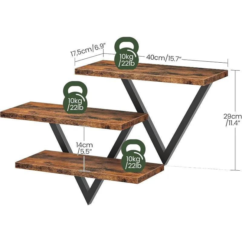 étagère murale triangle bois