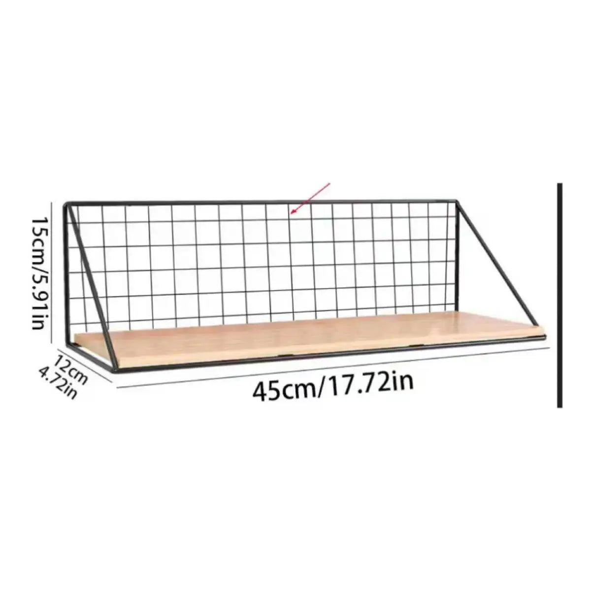 étagère murale bois métal carré filaire