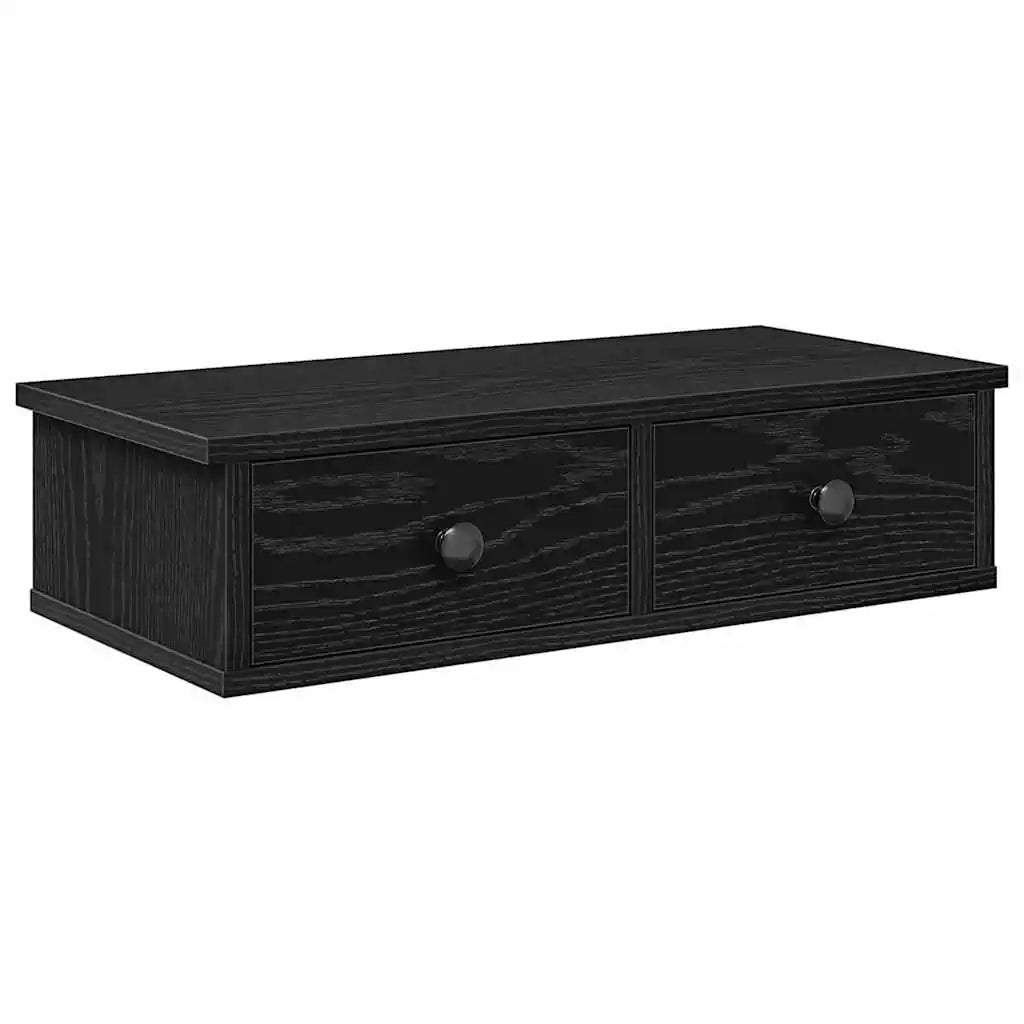 étagere murale d'entrée en bois avec 2 tiroire