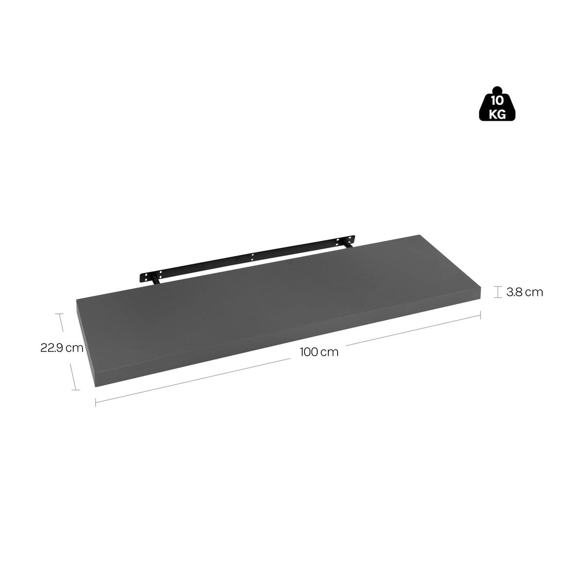 étagère mural bois longueur 50 cm