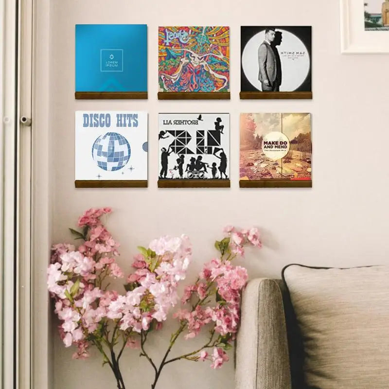 étagère vinyle murale bois