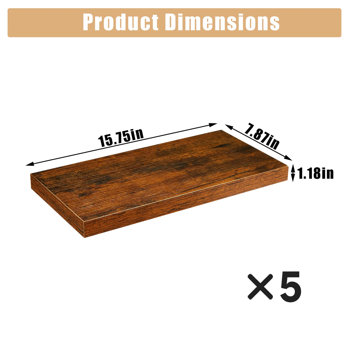 étagère murale rectangulaire bois