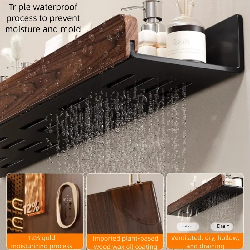 étagère murale bois salle de bain