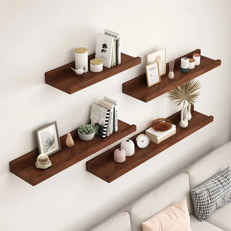 étagère murale bois avec rebord