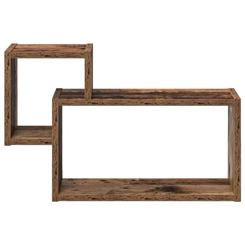 étagere murale bois 2 cubes encastrés