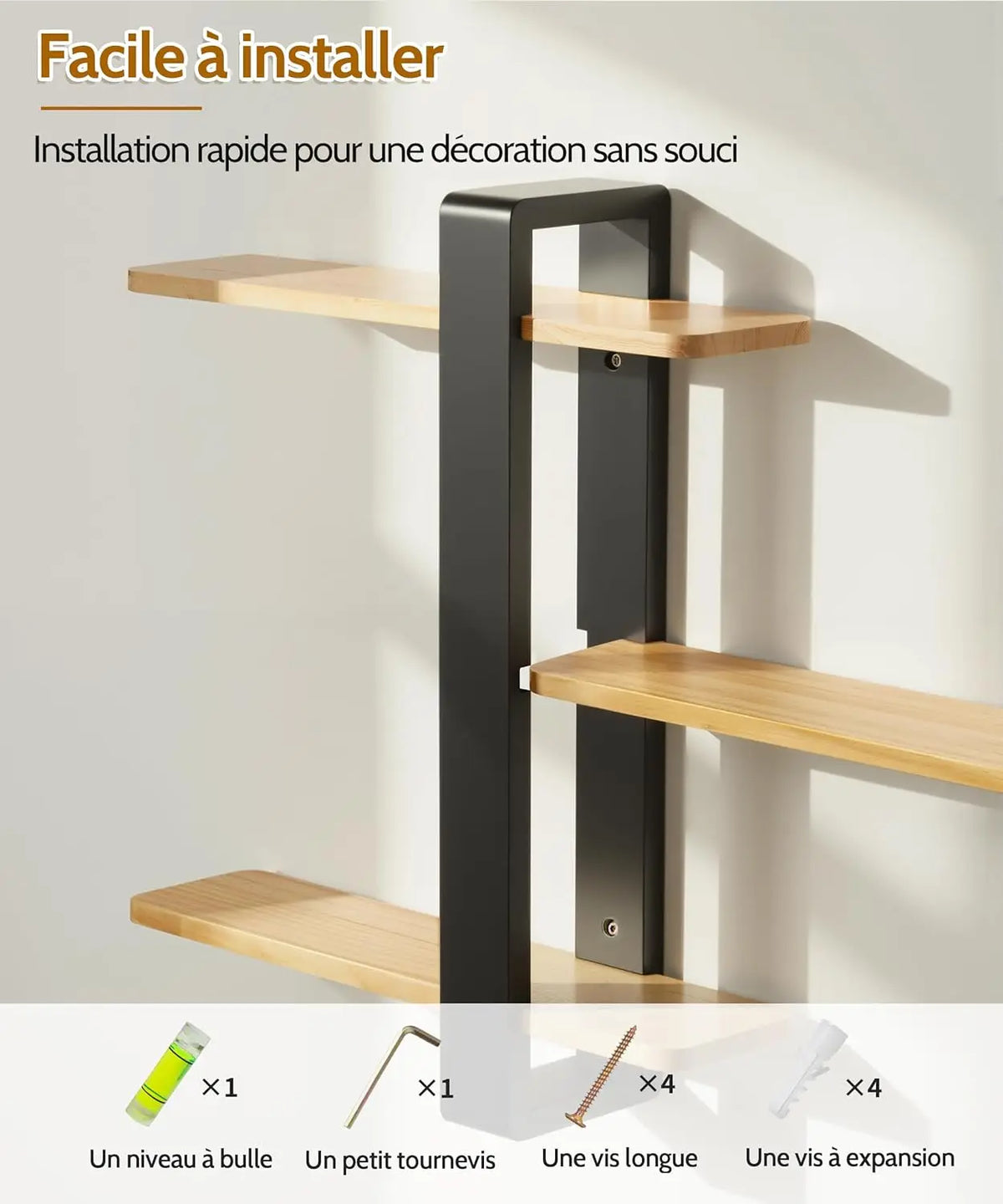 étagère murale bois suspendue