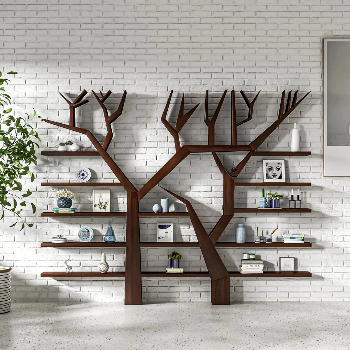 étagère murale bois arbre