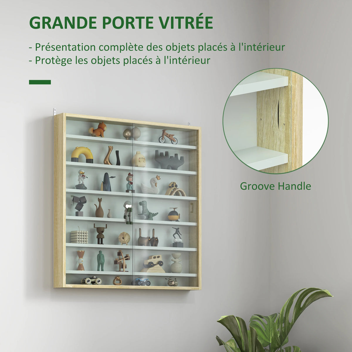 étagère vitrine murale bois