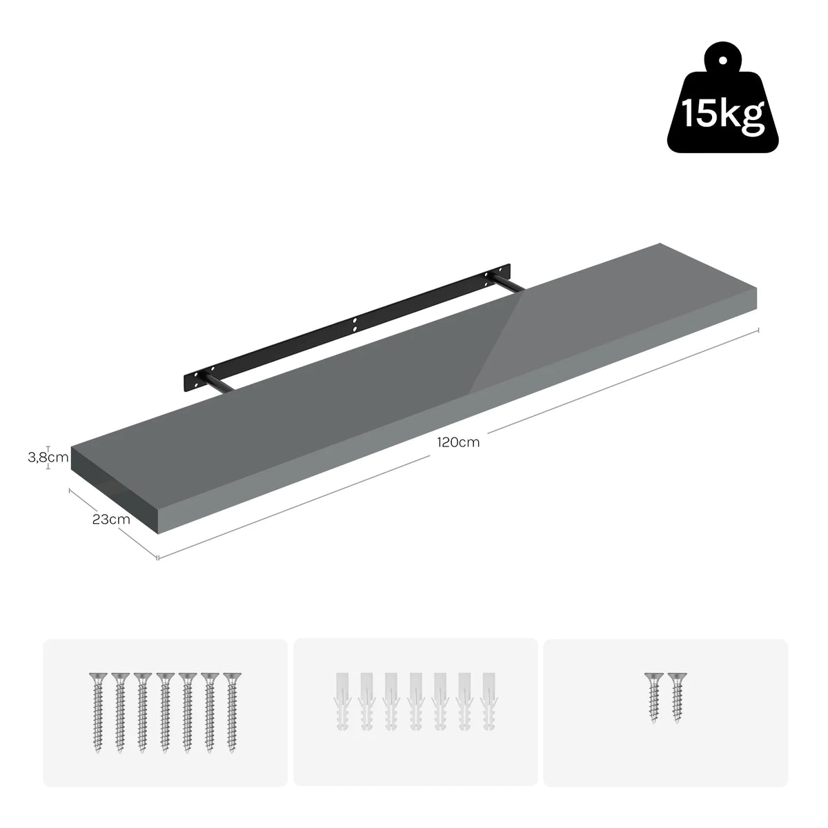 étagère murale bois 120 cm