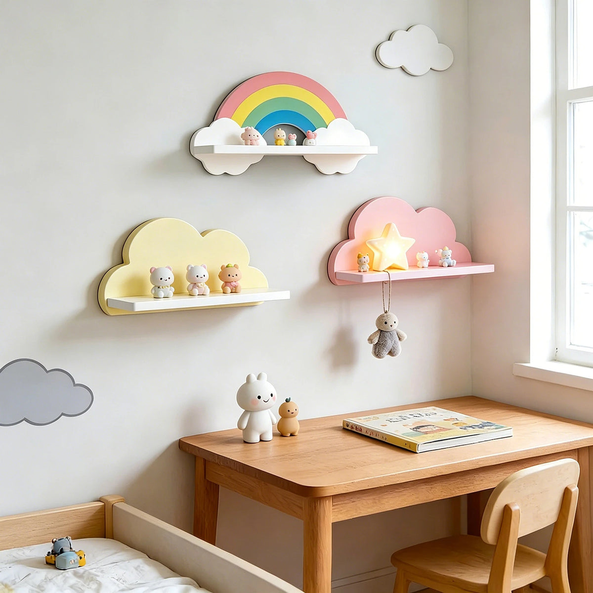 étagère murale bois nuage